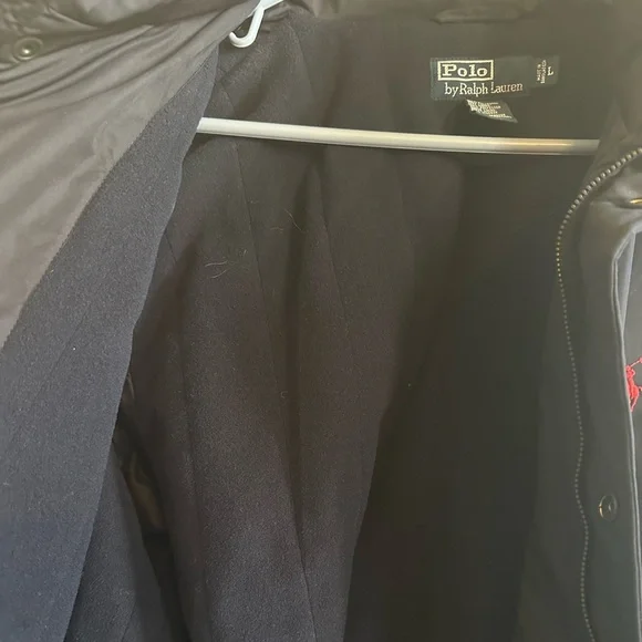 Polo Ralph Lauren Men’s Navy Blue Fleece Lined Coat size Large - Picture 3 of 11